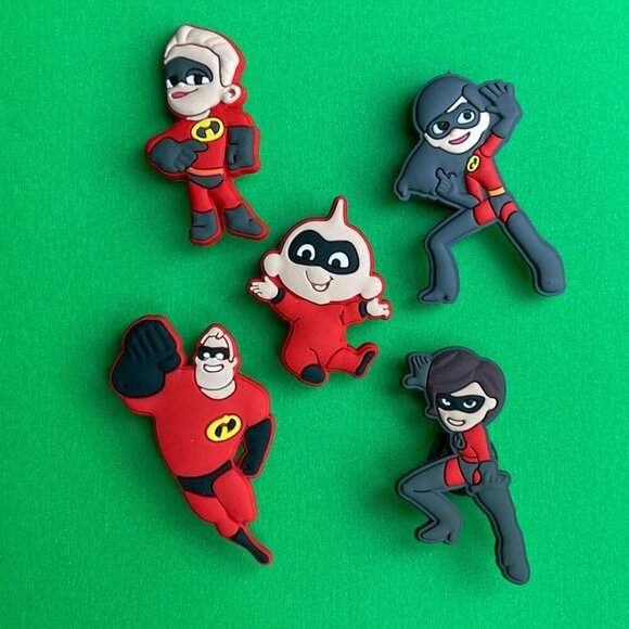 The Incredibles Disney Pixar Crocs Shoe Charms Set of 5 - jibbitz Charms - Picture 1 of 3